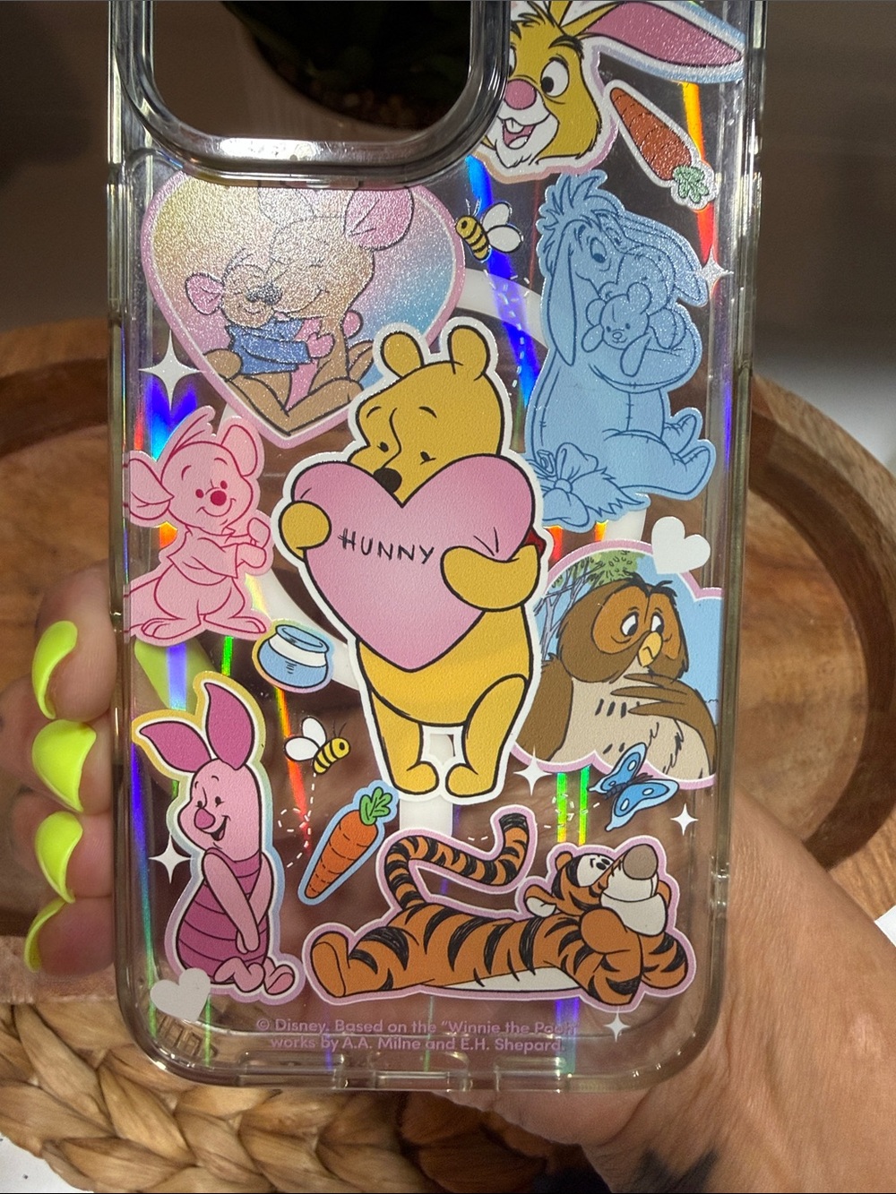 New iPhone 16 pro max Winnie the Pooh Holographic Sticker Phone Case - Picture 4 of 4